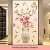 Chinese Style Classical Vase Flower Wall Sticker Rose Lotus Butterfly Decoration Decals Removable Wall Art Home Decor