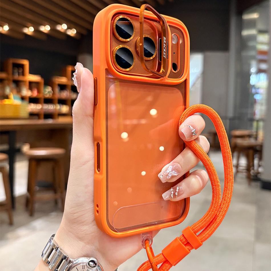 Ремешок Крепление для камеры Прозрачный чехол для For Iphone 17 16 1 Pro Max 14 13 12 11 Ручной ремешок на запястье Подставка Ударопрочный чехол