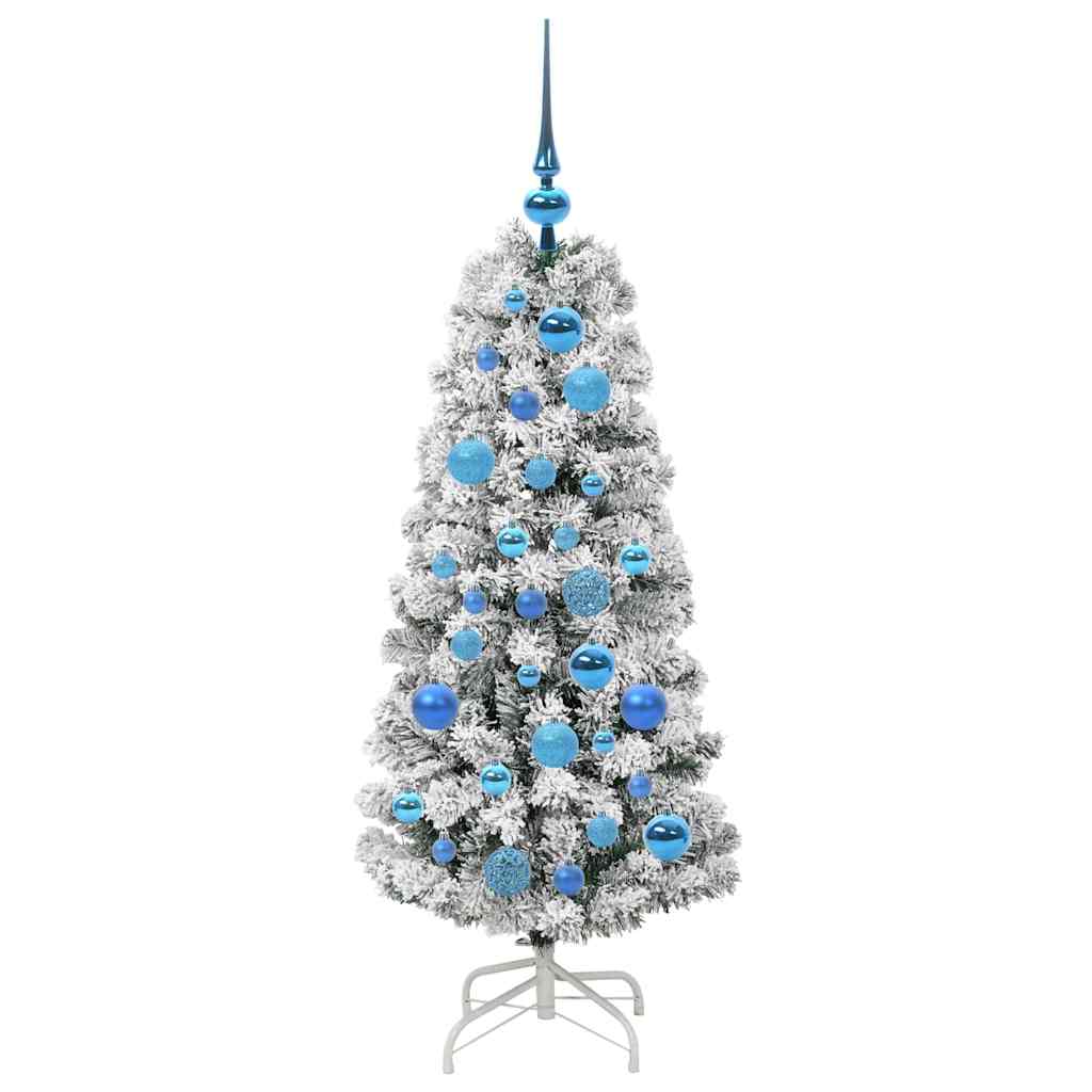 Artificial Foldable Christmas Tree in Green and White 120 cm