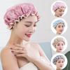 Double Layer Women Shower Cap Waterproof Oil Proof Kitchen Hair Cover Reusable Hair Bonnet for Sleeping Bathroom Accessories