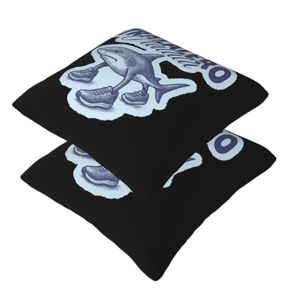 Tralalero Tralala Shark Italian Brainrot 2 Pcs Square Pillowcase Pillow Cover Cushion Throw Pillow For Home Car