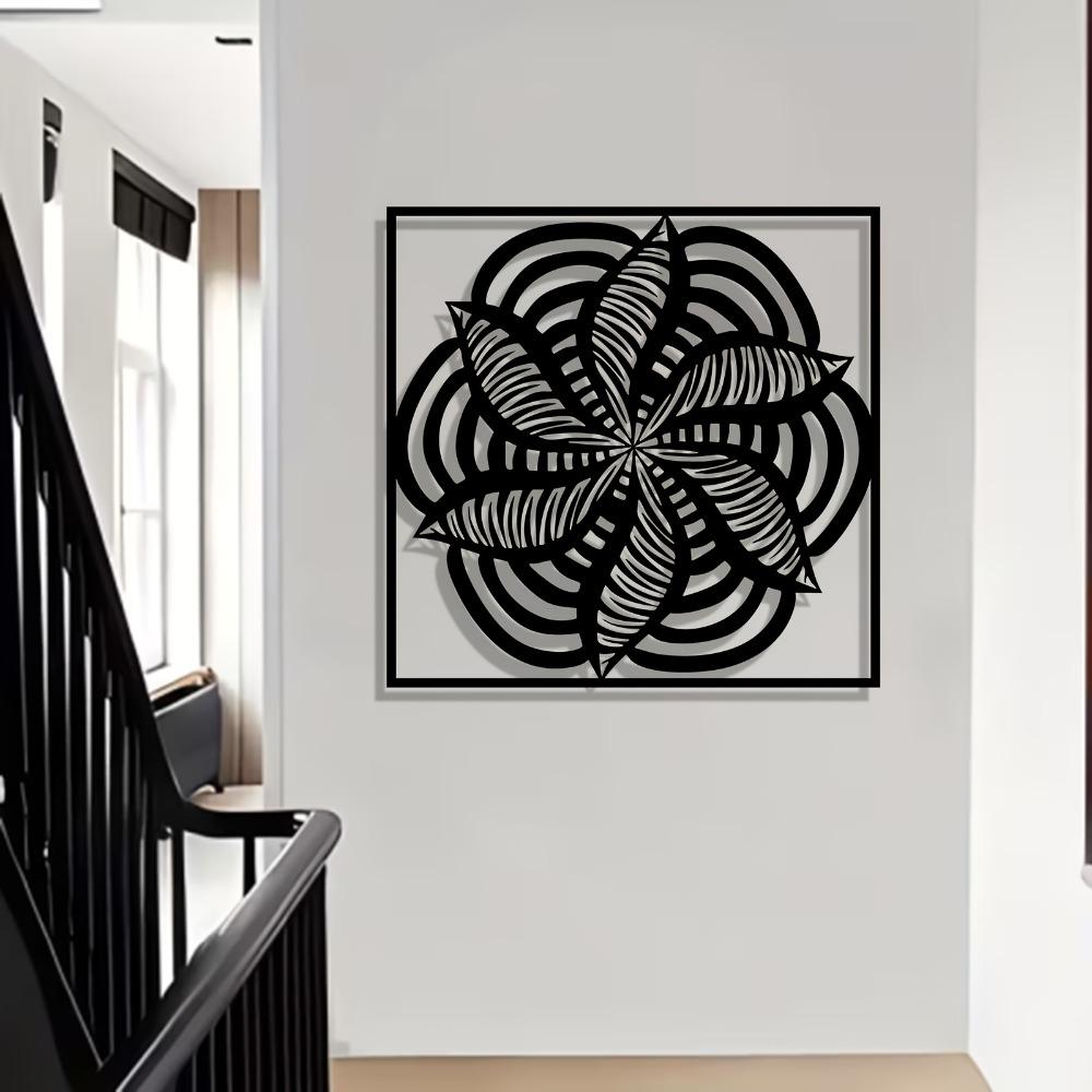 1pc Mandala Metal Wall Art Iron Statue Mural, Weather-Resistant for Living Room Garden Fence, New Year Christmas Easter Thanksgiving Home Decor