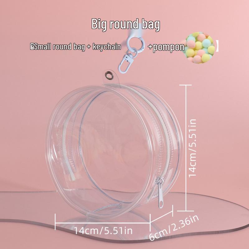 10см Прозрачная Круглая Плюшевая Кукла Сумка для Прогулок и Хранения