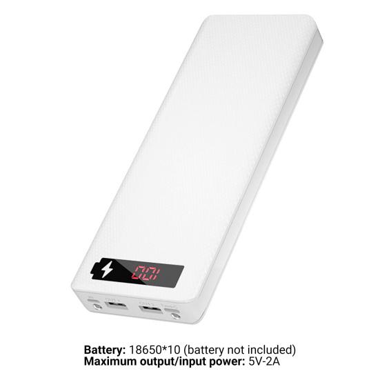 Корпус Power Bank M10/L10, без пайки, съемный, со светодиодным цифровым дисплеем, 10x18650, портативный чехол-зарядное устройство для смартфона
