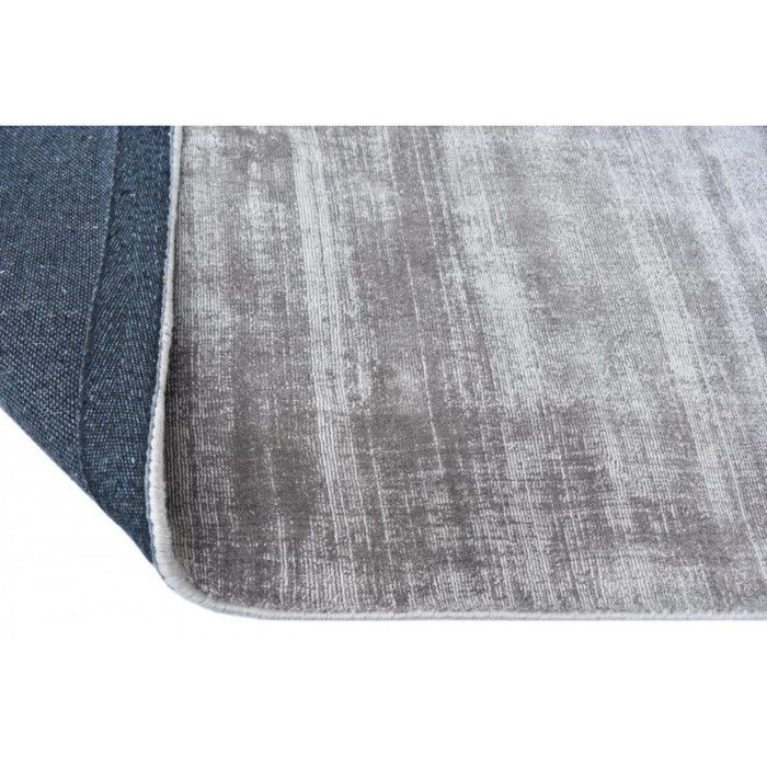 Tapis en viscose tissé à la main 90 x 150 cm - Gris