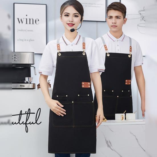 Водонепроницаемый кухонный фартук с карманами для мужчин и женщин, передник для уборки, завязка на талии, рабочая униформа для барбекю, подарок