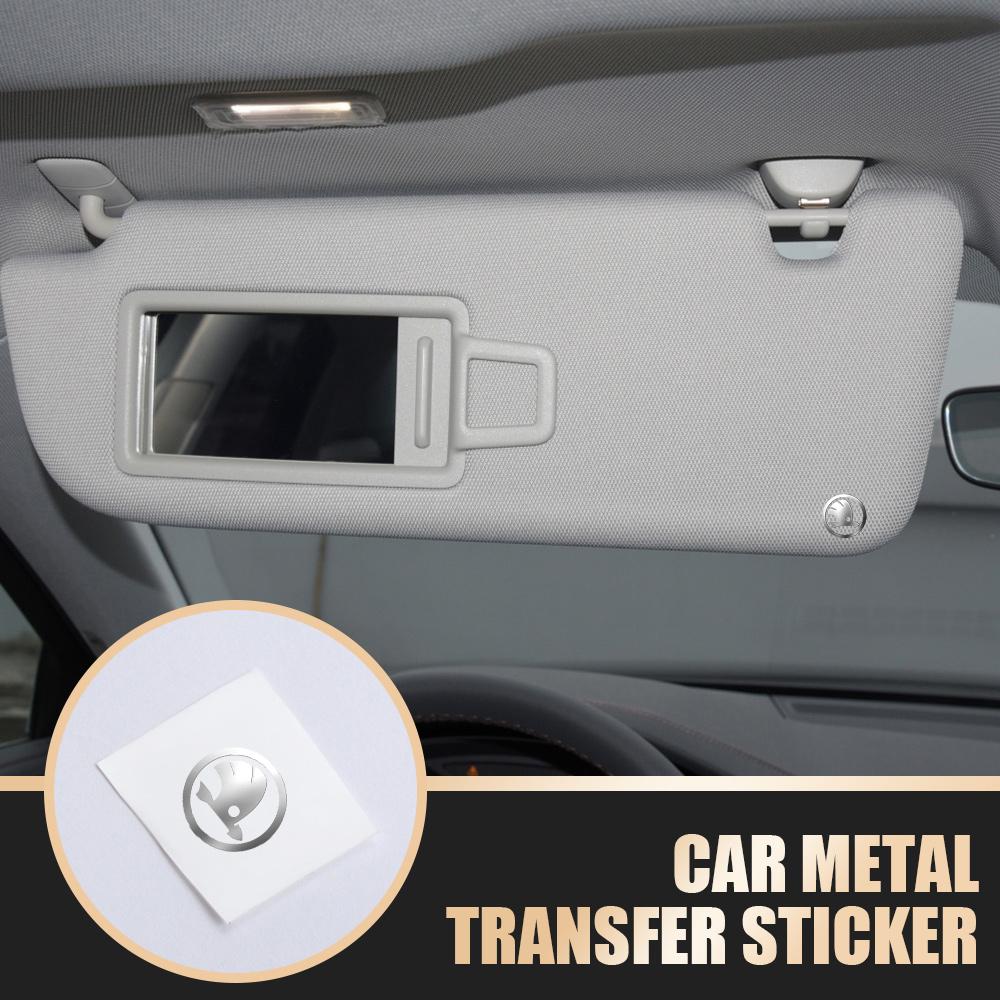 AAFM1 5/10/20Pcs Car Styling 3D Nickel Metal Badge Interior Stickers for Skoda Octavia Rapid Fabia A7 Superb KAMIQ Roomster VRS