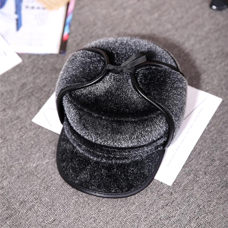 Шляпа Мужская Осенне-Зимняя Среднего возраста и пожилых imitation mink hair cap, кепка-восьмиклинка, теплая меховая шапка с защитой ушей для пожилых