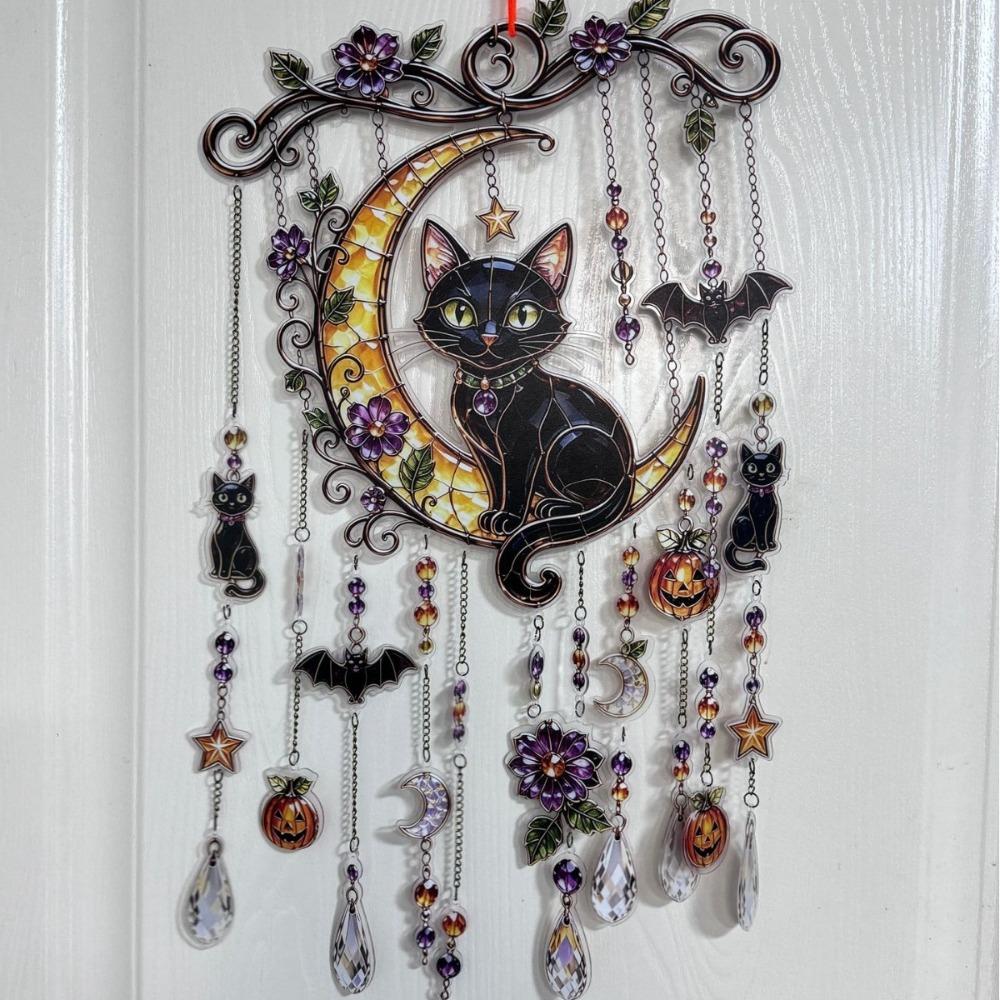 Dangling Strands Crystal Wind Chime Halloween Themed Wind Chime Suncatcher Wind Chime Door Display