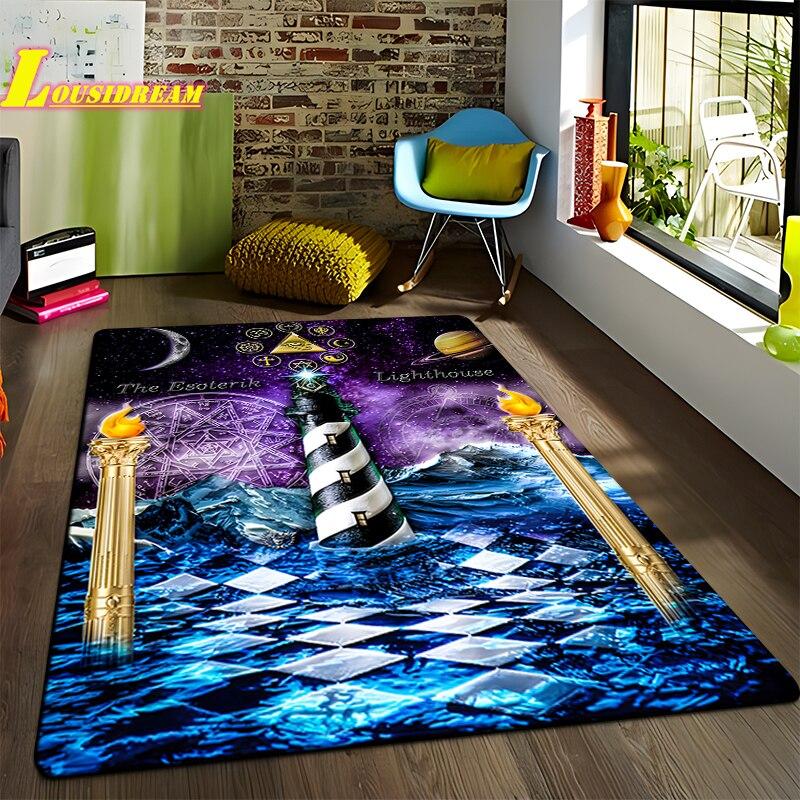 Freemason Illuminati Fashion Print Rug Home Decor Rug Anti-Slip Rug Living Room Bedroom Kitchen Bathroom Balcony Floor Mats