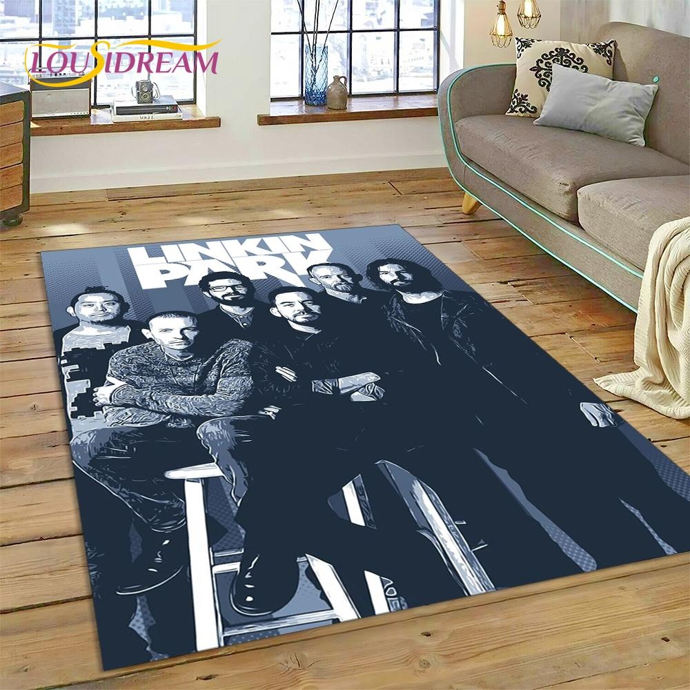 3D Retro Rock Band 3D L-Linkin-Park Rug Carpet for Living Room Bedroom Home Decor,Floor Mat Non-slip Decoration for Sofa Doormat