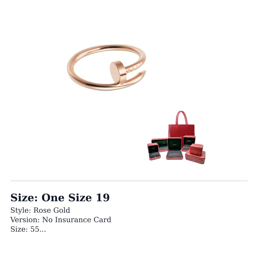 Cartier JUSTE UN CLOU Кольца из 18-каратного золота Унисекс Розовое золото B4225800