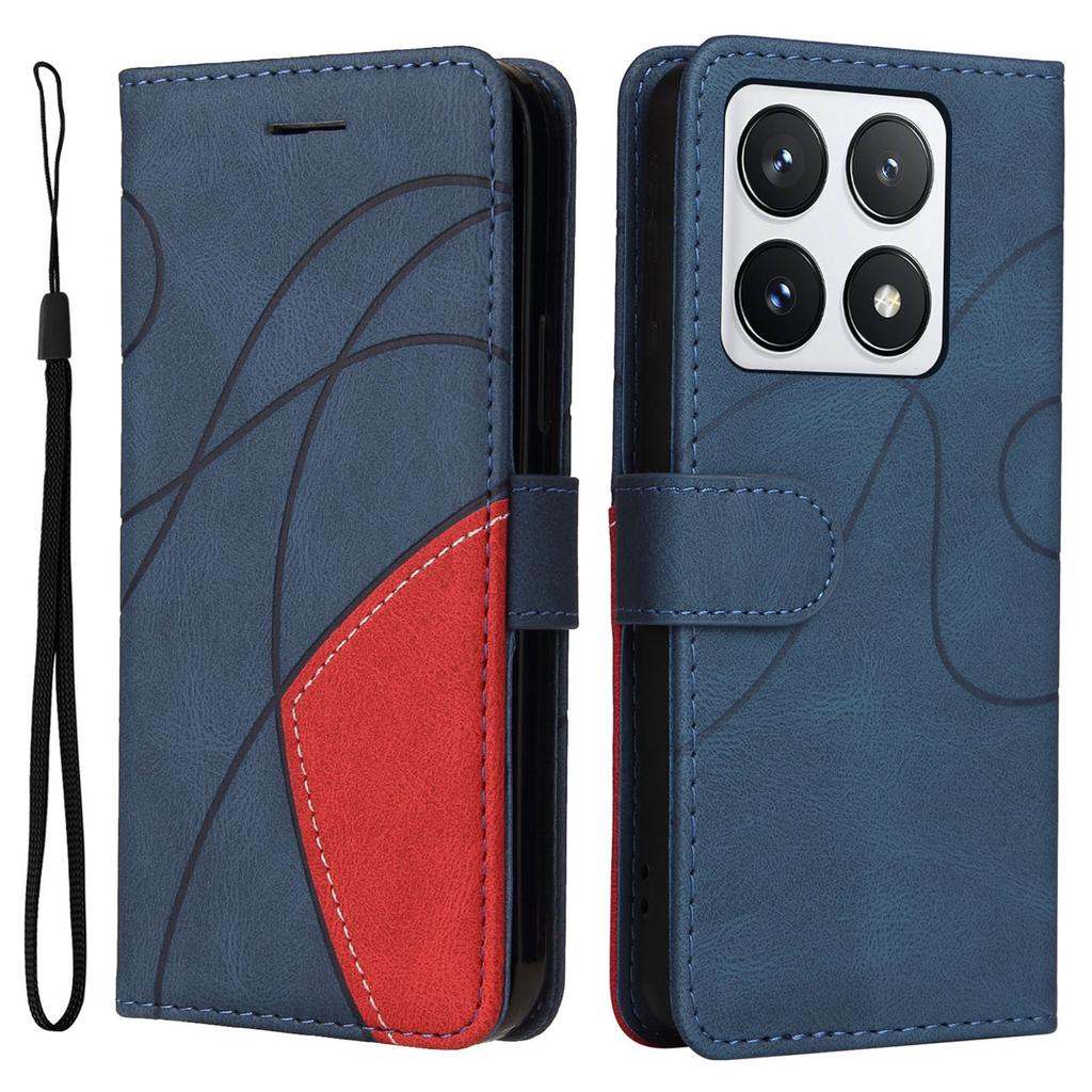 For Xiaomi 14T Pro Leather Case Wallet Stand Color Splicing Phone Cover