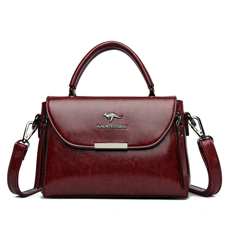 Middle-aged Women's Bag Mom Bag Fashion Soft Leather Large Capacity Single Shoulder Crossbody Bag