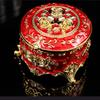 Gold Vintage Jewelry Box Round Metal Trinket Box Jewelry Storage Box  For Ring Earring Necklace
