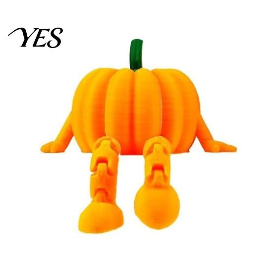 Realistic Texture Pumpkin Figure 3D Printed Articulated Fidget Toy, Halloween Desk Toy with Cute Figurine Movable Joints, Fall Decor & Stress