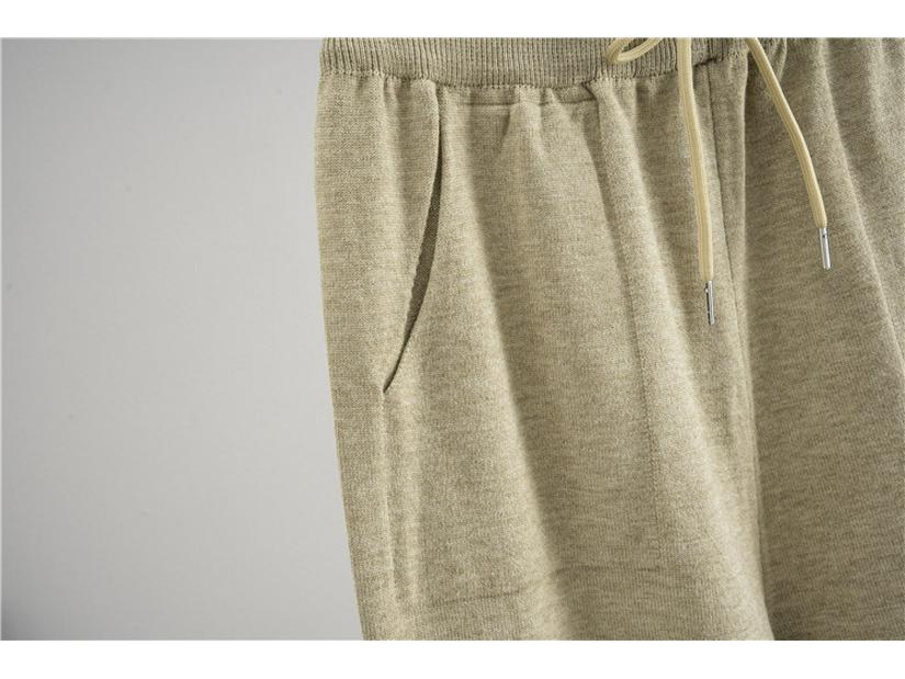 Женский модный вязаный комплект Осень/Зима: Свитер на молнии до середины и брюки широкого кроя