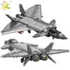 Military 1001PCS Attack Fighter Building Blocks Army City Weapon Plane Airplane Helicopter Bricks Children Toys For Boy