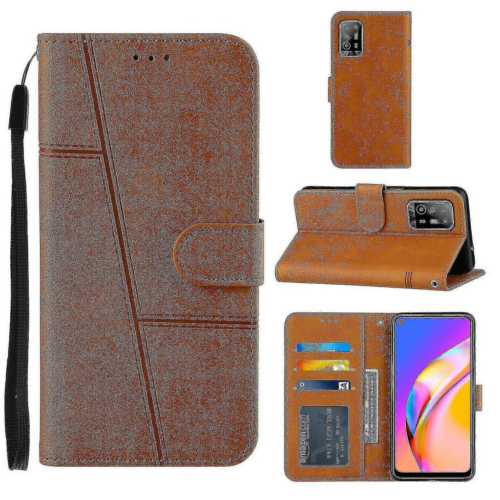 Phone case cover for Oppo A94 5g Phone Case Leather Split Cover Magnetic Premium Etui Coque - Yellow
