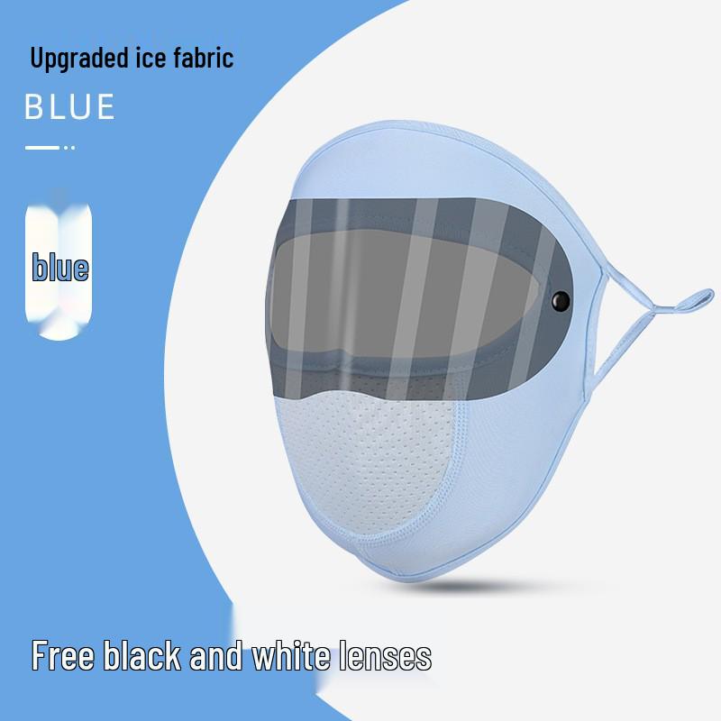 Women's Full Face Anti-UV Facekini with Neck Protection - Summer 2025 Ice Silk Sunshade Mask