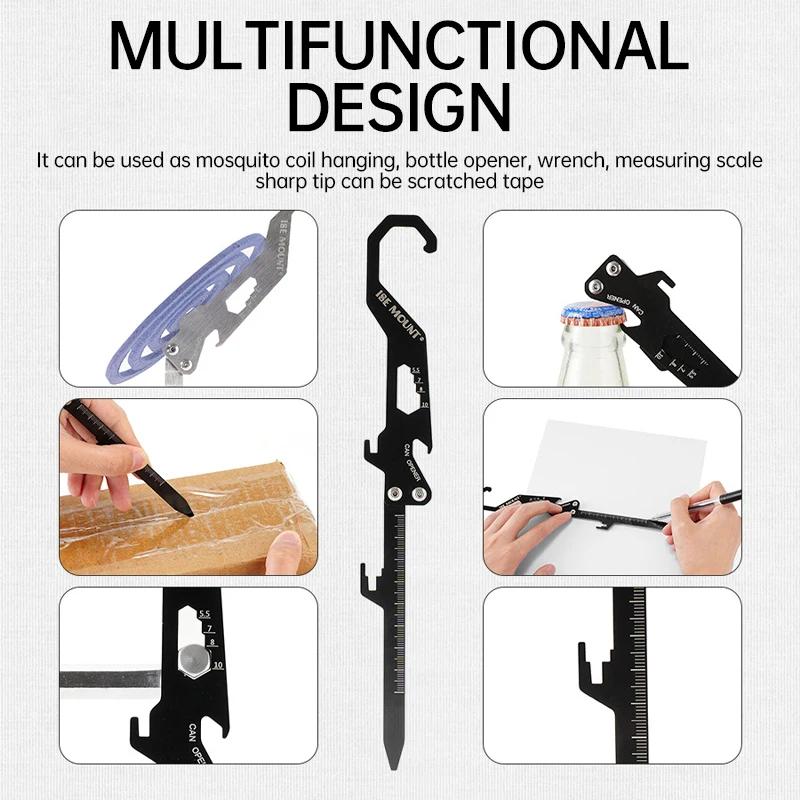 Outdoor Summer Anti-mosquito Ground Insert Multi-functional Bottle Opener Measuring Scale Stainless Steel Mosquito Coil Holder