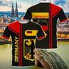 Vintage Retro T Shirt Deutschland Germany Eagle 3D Print Muay Thai MMA Kick Boxing National Flag Unisex Men Women Short Sleeve Quick Dry Streetwear