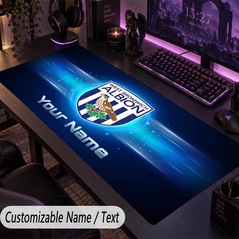 Large Mouse PadWest Bromwich Albion Custom Name Text Personalized Desk Mat Non Slip Gaming Pad