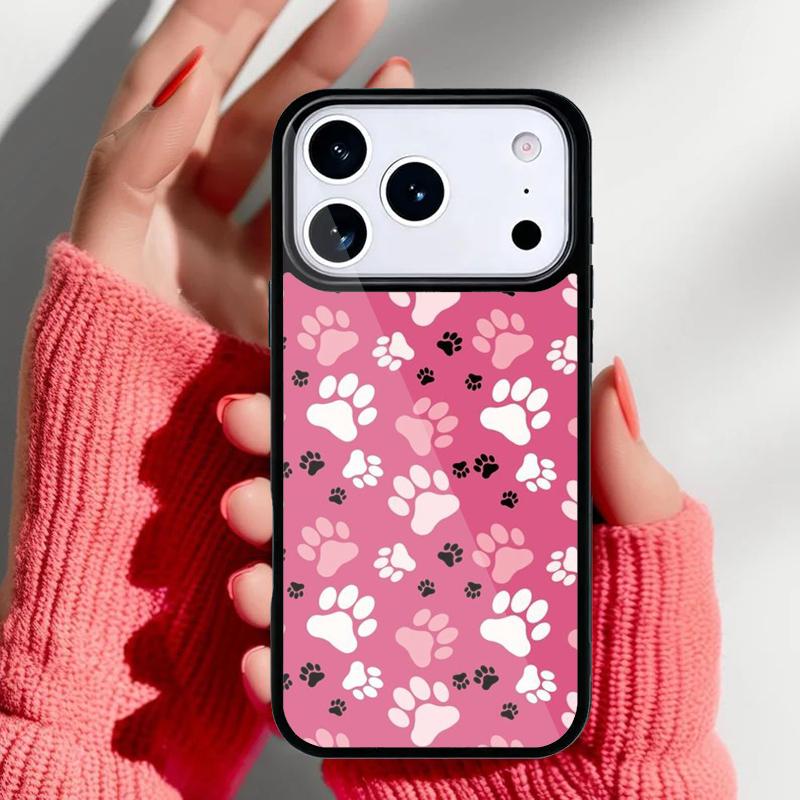 Мягкий чехол для телефона с дизайном лапки кошки и собаки для iPhone 17 16 15 14 13 Pro Max Задняя крышка для 12 11 Pro Coque