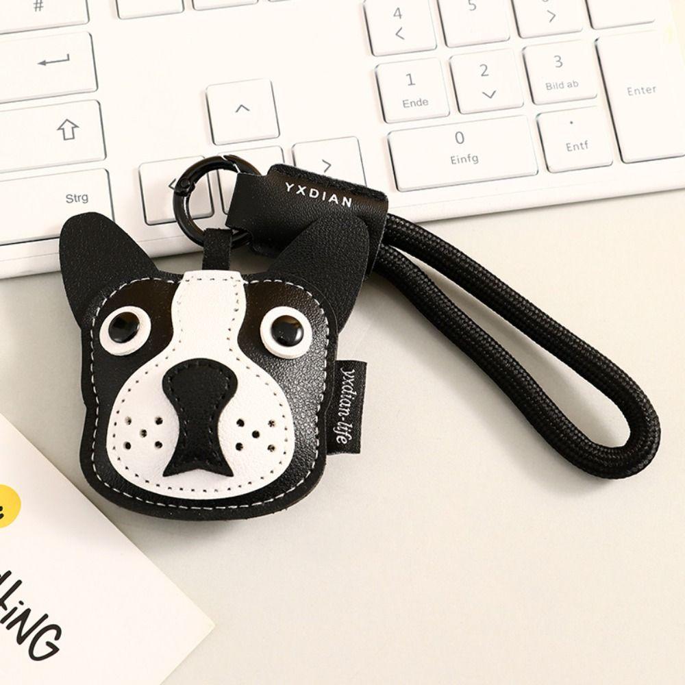 Cartoon Puppy Car keychain Leather Small Pendant New Bag Charm Birthday Gift