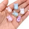 Creative Flat Love Heart Beads Round Pendant Charms 10Pcs Multicolor Creative Bowknot Rabbit Arcylic Fashion DIY Jewelry Accessories Material