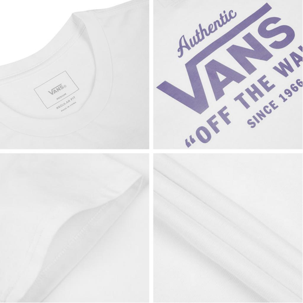 Vans Повседневная футболка с коротким рукавом и принтом алфавита, топы унисекс, белая VN0A54NAWHT