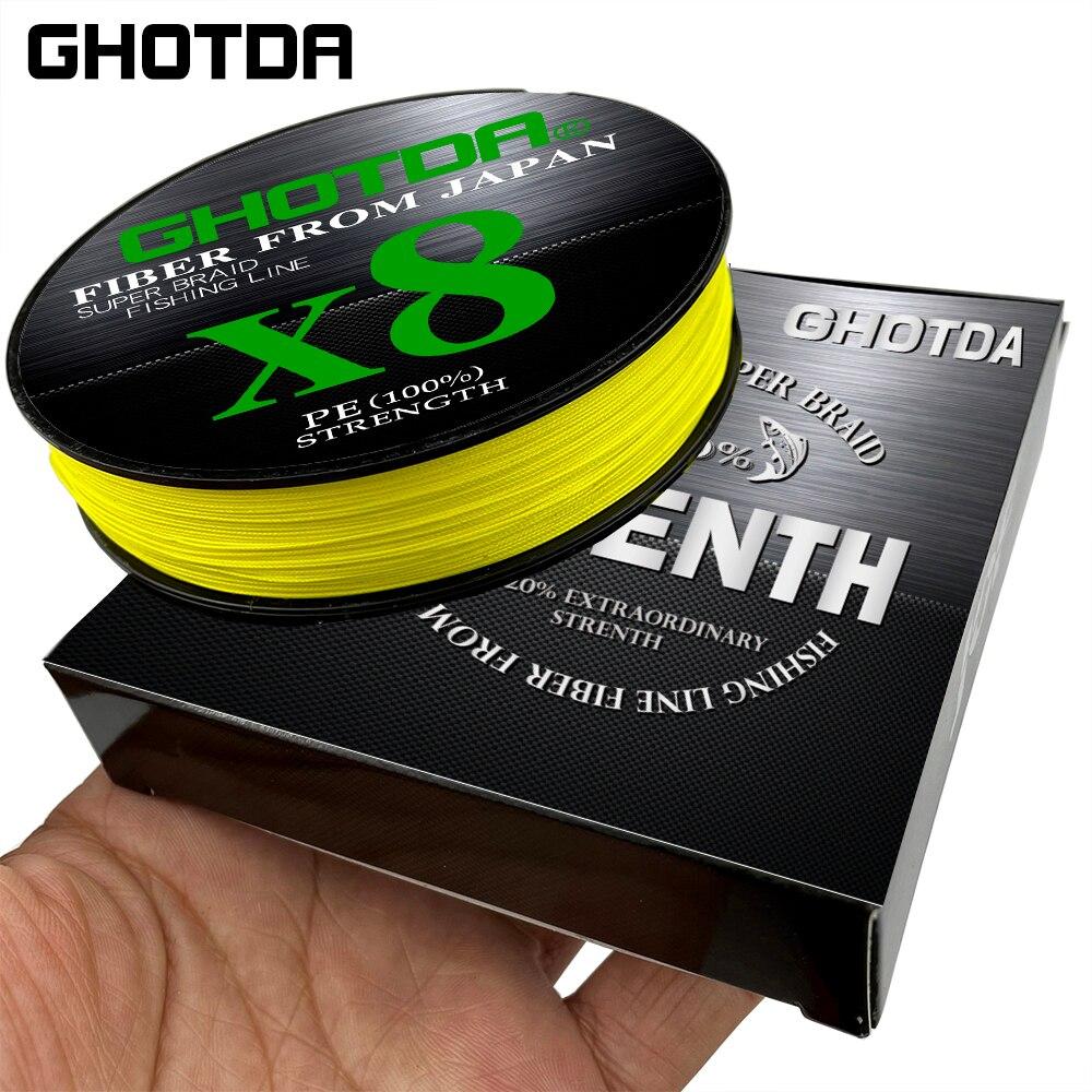 GHOTDA 8 нитей, 100 м, плетеная леска, гладкая полиэтиленовая проволока, диаметр 0,6–8,0 мм, диаметр 0,128–0,47 мм, прочность 13,2–78 фунтов.
