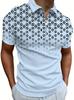 Essential starry constellation short-sleeve polo, trendy casual men's top.