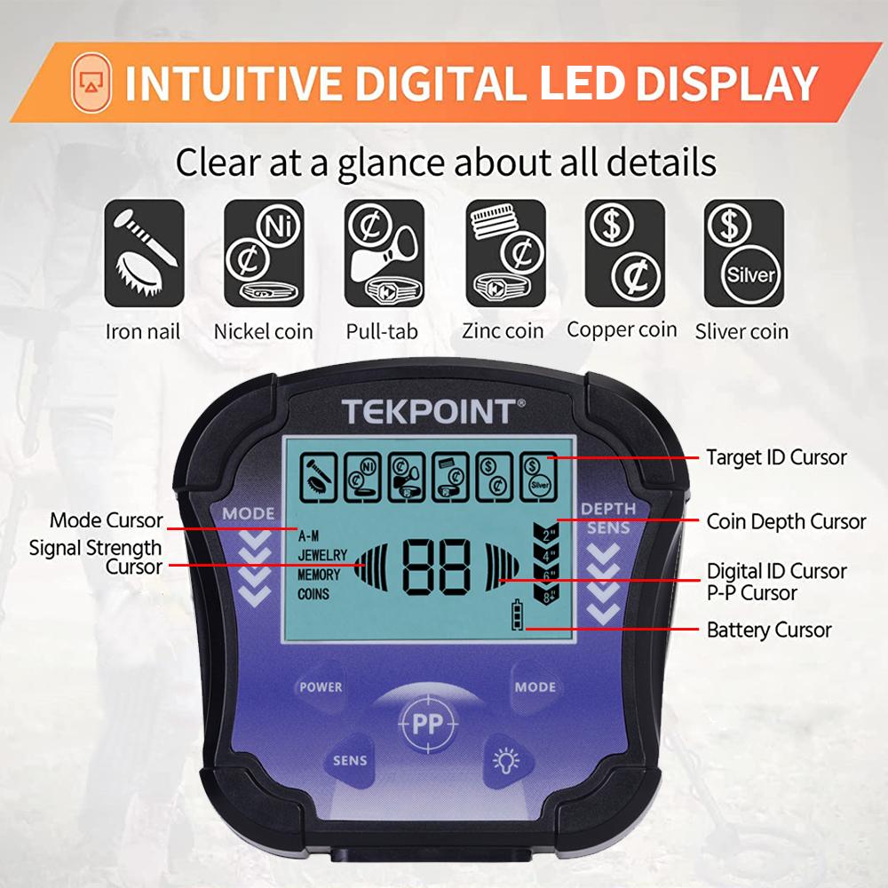 Профессиональный подземный металлоискатель MD 8010, высокочувствительный металлоискатель, золотоискатель, охотник за сокровищами, точечный детектор глубины