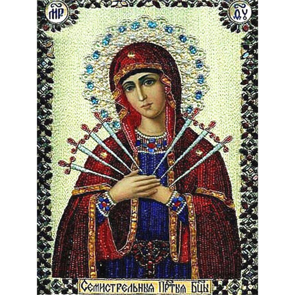 Embroidery The Religion Mary Diamond Virgin Needlework Art Gift Icon Religious Painting New Collection 2026 Rhinestones
