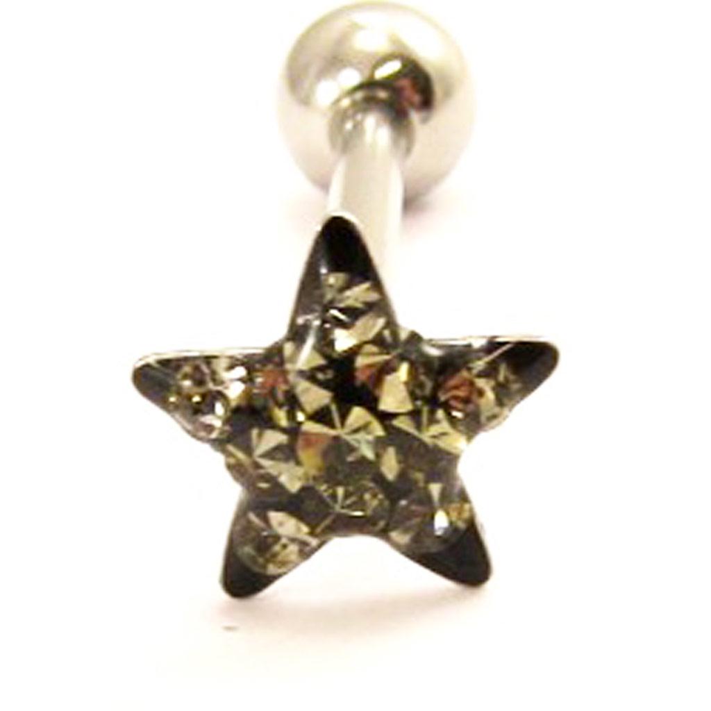 Les Trésors De Lily [L4502] — Стальная штанга «Звезда» черно-серого цвета.