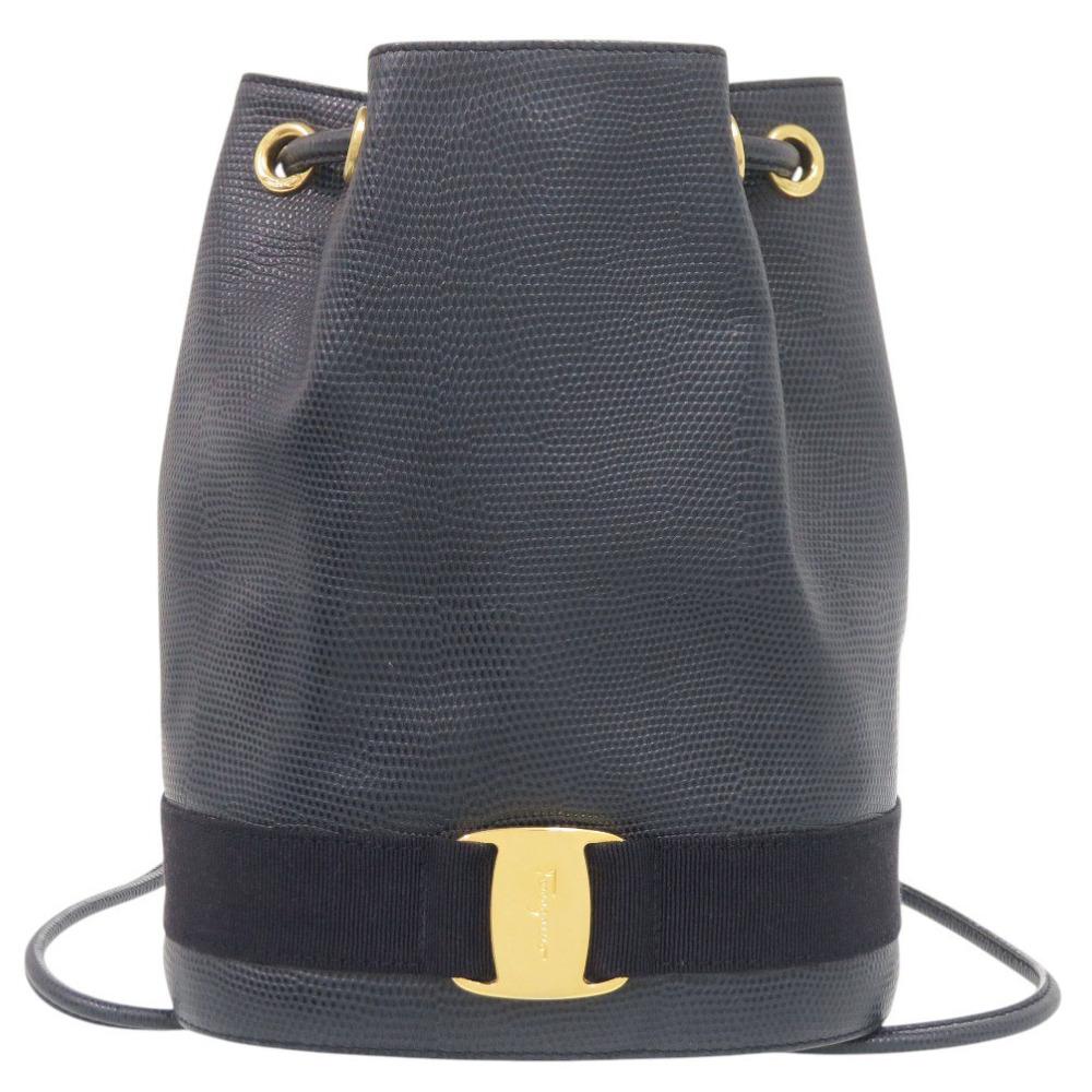 Б/У ОРИГИНАЛЬНЫЙ Salvatore Ferragamo BZ215676 Рюкзак-сумка Vala Daypack Из тисненой кожи