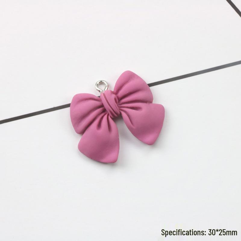 Imitation Fabric Bow Resin Pendant Earrings - DIY Jewelry Accessories