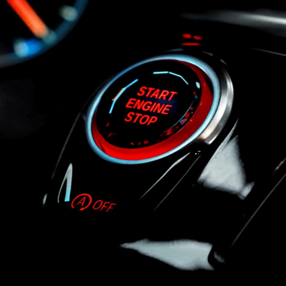 Наклейка на кнопку запуска и остановки двигателя автомобиля, внутренняя отделка для BMW X1 E84 E81 E87 X5 E70 X6 E71 E90 E60 E91 E92 E93 Z4 E89 E