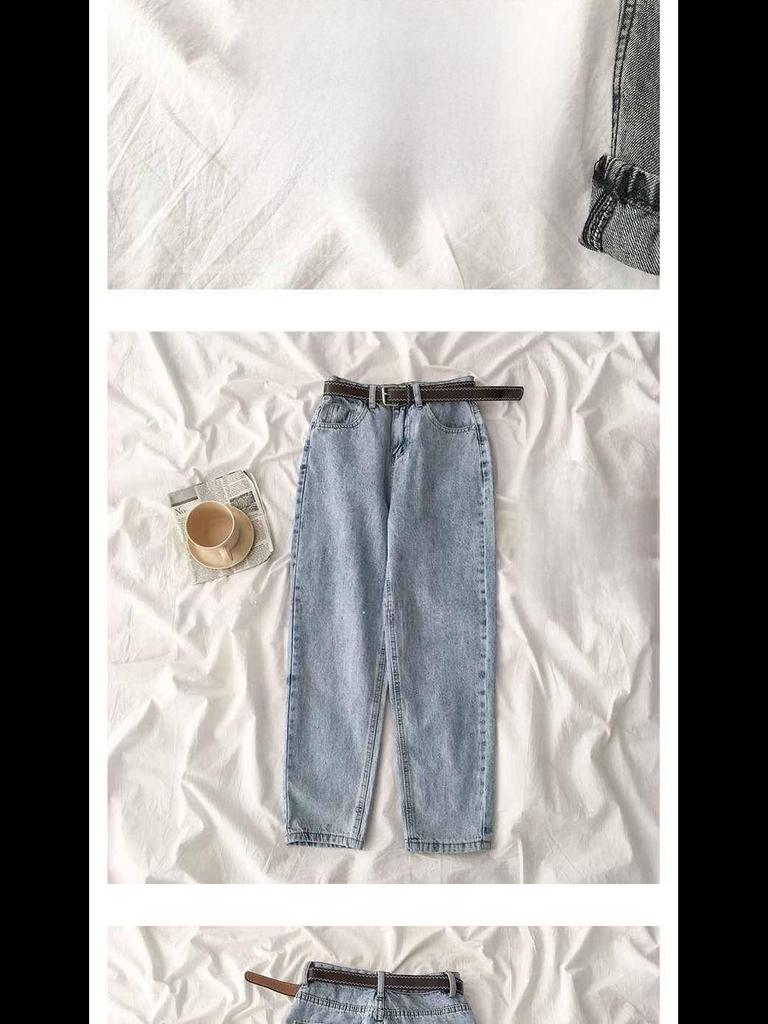 Женские узкие свободные джинсы прямого покроя с высокой талией — модный летний стиль с широкими штанинами и шароварами