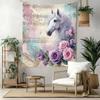 Horse Wall Decor Tapestry Art For Pet Memorial Birthdaywedding Party Backdrop Family Gift