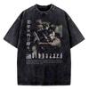 Leon Kennedy Requiem Game Theme Mens Tshirt Summer Vintage Washed Cotton Casual Suitable for Both Men and Women