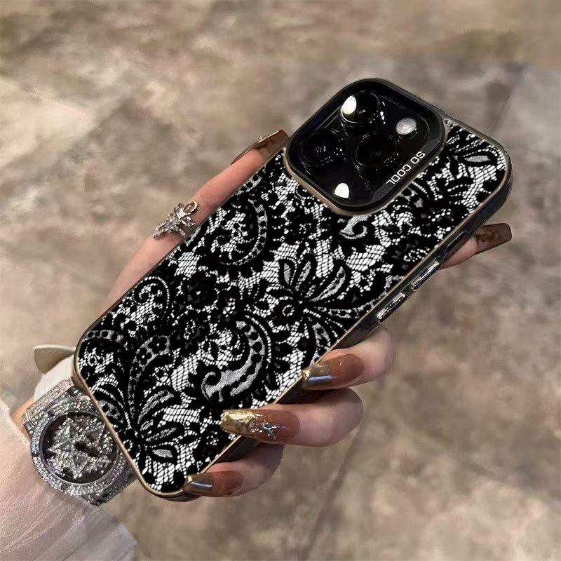 Модный черный кружевной лазерный чехол для телефона Samsung Galaxy S26 A16 A26 A24 A36 A35 A56 A55 A54 S25 FE S24 Ultra S23 Plus S22