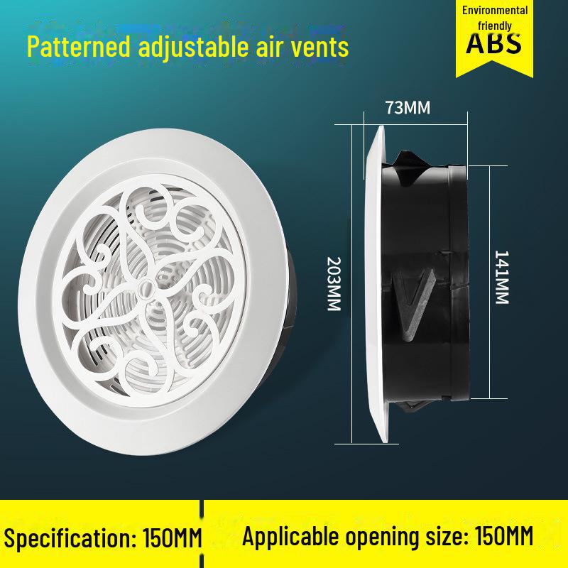 Vent With Circular Abs Shutter Mesh Cover For Fresh Air And Exhaust Duct Systems