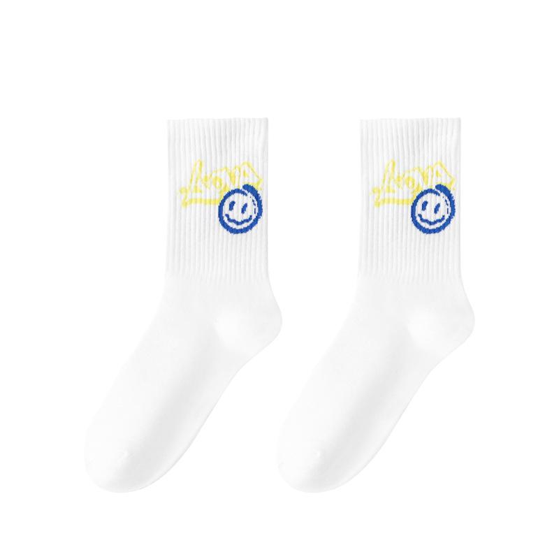 Multi-Size Men's Socks Black and White Long Tube High-Cut Versatile Student Style Autumn/Winter Sports Socks