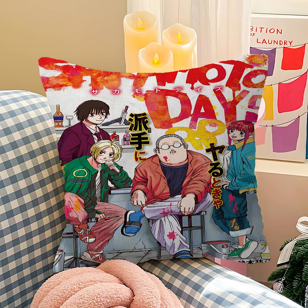 Японский Аниме SAKAMOTO DAYS Наволочка Подушка Декоративная Подушка Чехол для Подушки Гостиная Диван Домашний Декор На Заказ