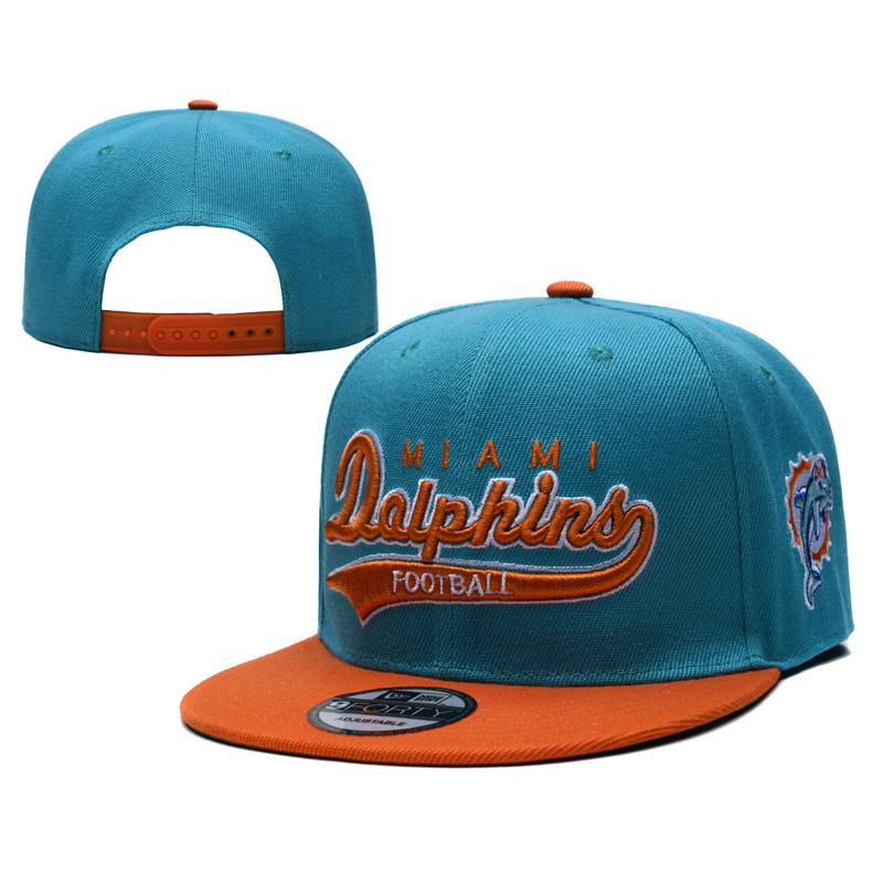Футбольная кепка Snapback Miami Dolphins, Регулируемая двухцветная бирюзово-оранжевая бейсболка с прямым козырьком, Уличная одежда для фанатов команды NFL
