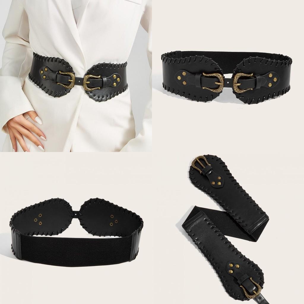 Modern Designer Metal Waist Belt For Women With Double Antique Copper Buckle For Fashion
