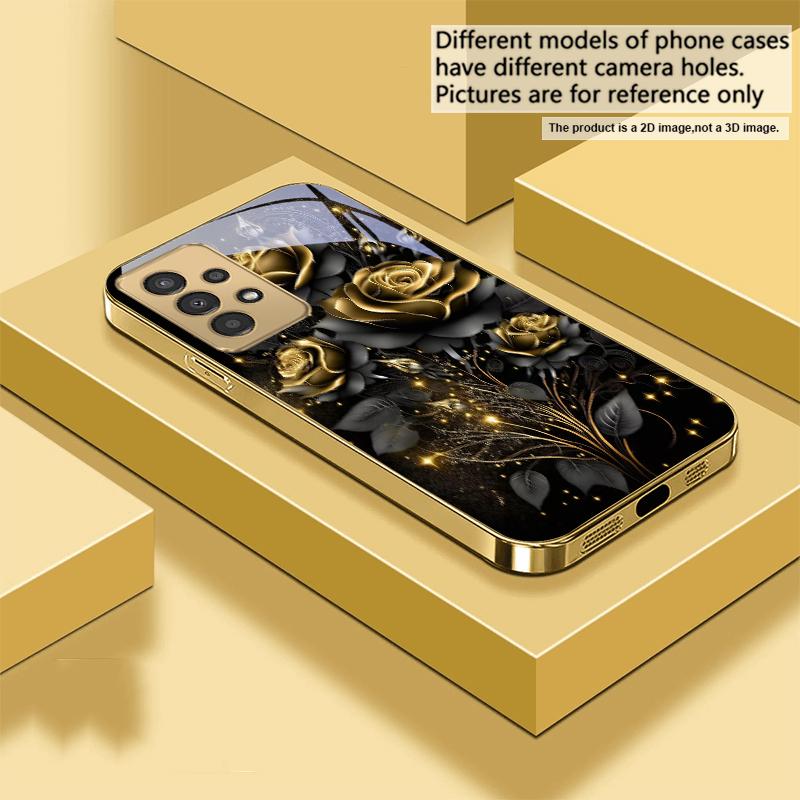 Блеск драгоценности Для Samsung A 31 32 A33 A34 35 14 A15 13 16 25 26 50 52 53 54 55 56 70 71 72 73 Золотой стеклянный чехол для телефона