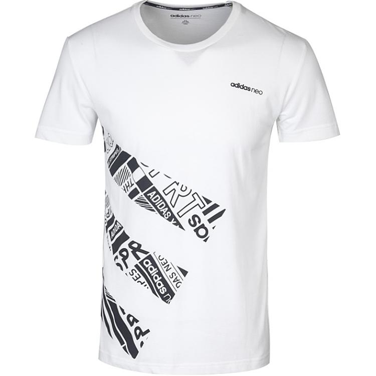 Adidas Neo T Shirts Men's White Crew Neck Moderate CE1042